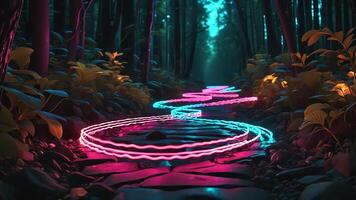 light path, neon light movement, neon light movement abstract photo