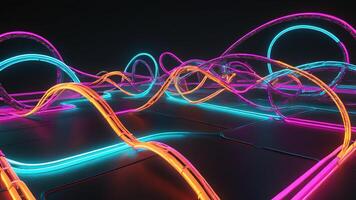 light path, neon light movement, neon light movement abstract photo