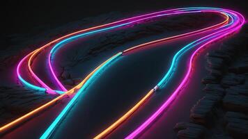 light path, neon light movement, neon light movement abstract photo