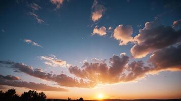 view of the sky with the orange light of the sun photo