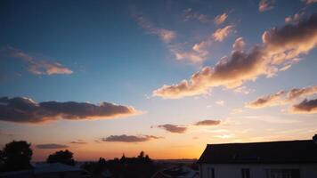 view of the sky with the orange light of the sun photo