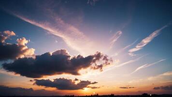 view of the sky with the orange light of the sun photo