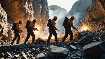 activities of mining workers, mining companies photo