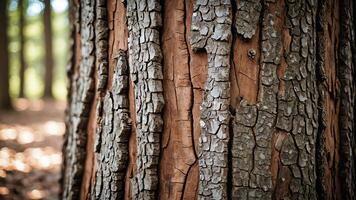 a close up of a tree trunk with sun shining through photo