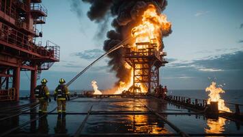 firefighting activities, the atmosphere of firefighters putting out fires photo