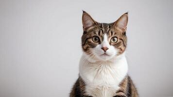 cat, portrait on white background photo