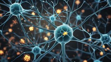 Abstract colorful microscopic structure of cells, neurons, veins, splash, circulation lines, microorganisms, micro dimensions photo