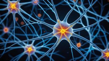 Abstract colorful microscopic structure of cells, neurons, veins, splash, circulation lines, microorganisms, micro dimensions photo
