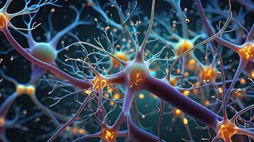 Abstract colorful microscopic structure of cells, neurons, veins, splash, circulation lines, microorganisms, micro dimensions photo