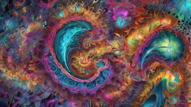 Abstract colorful microscopic structure of cells, neurons, veins, splash, circulation lines, microorganisms, micro dimensions photo