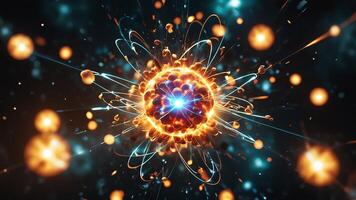 Abstract colorful microscopic structure of cells, neurons, veins, splash, circulation lines, microorganisms, micro dimensions photo
