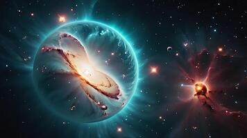 colorful and glowing nebula clouds, beautiful space landscape photo
