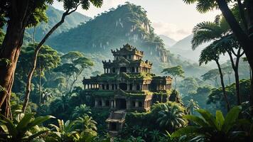 ancient ruins in the forest photo