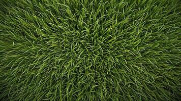 close up of a green grass field texture photo