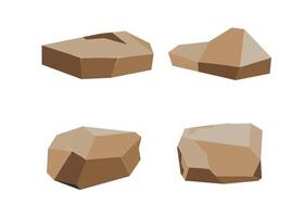 stone rock object isolated background nature texture. vector