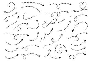 Curved dotted arrow. Zigzag arrow stripes design with dotted lines. vector