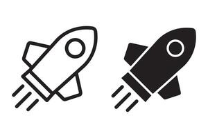 Rocket icon. Simple outline rocket sign. Rocket launched icon. vector