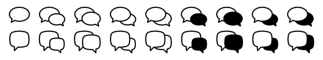 Chat icon. Talk bubble speech icon. Blank empty bubbles set. vector