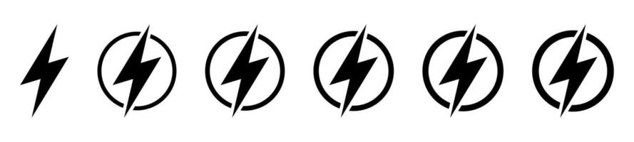 Lightning, electric power icon. Energy and thunder electricity symbol. Lightning bolt sign in the circle. vector