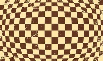 Grunge Textured Vintage Retro Wavy Inflated Bulging Checkerboard Checker Chess Tiles 60s 70s Aesthetic Scratched Damaged Aged Old Background Pattern vector