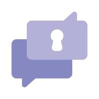 Encrypted chat design in modern style, premium icon vector