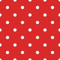 Seamless Tiling Classic Red and White Polka Dot Pattern vector