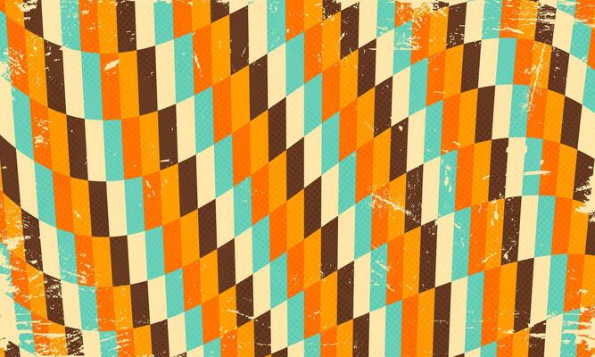 Textured Abstract Vintage Retro Wavy Geometric Shape Line 60s 70s 80s Aesthetic Background Pattern