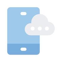 Cloud computing, mobile with cloud, icon of mobile cloud vector