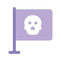 Skull on flag, icon of pirate flag, customizable vector