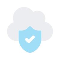 Secure cloud, cloud protection, cloud security icon design vector