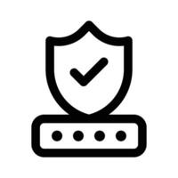 Protection shield with password denoting secure password vector