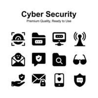 Check out the pack of cyber security icons, ready for premium use vector