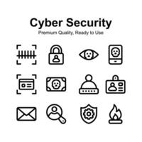 Pixel perfect cyber security icons up for premium use vector