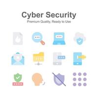 Get your hands on this beautiful cyber security icons set vector