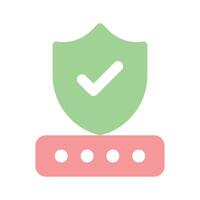 Protection shield with password denoting secure password vector