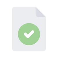 Tick mark on file showing approved document vector