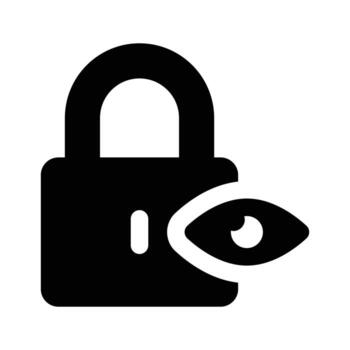 An eye with padlock showing icon of security monitoring, ready to use vector