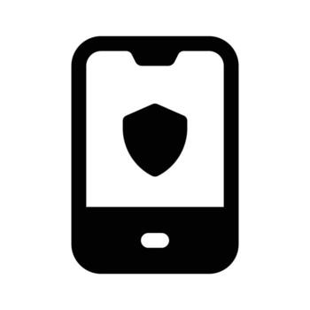 Security shield with mobile, design of mobile security vector