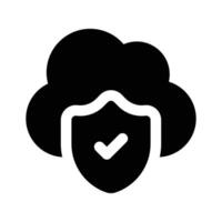 Secure cloud, cloud protection, cloud security icon design vector