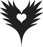 Shadowed Serenade Refined Abstract Black Heart Sable Sonata Sophisticated Graphics of Black Heart vector