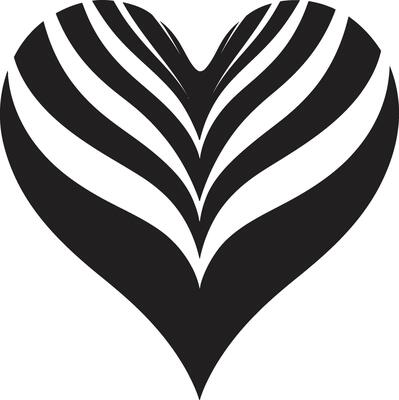 Minimalist Heart Sleek Graphic with Abstract Black Element Elegant Black Heart Contemporary Graphic with Decorative Touches