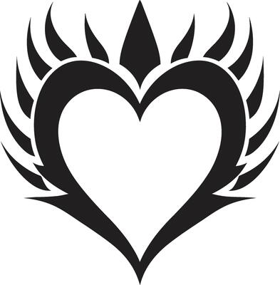 Gothic Grace Chic Graphics of Black Heart Midnight Muse Elegant Black Heart Shape