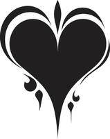 Chic Decorative Intricate Black Graphic with Abstract Accents Minimalist Heart Stylish Black Graphic with Decorative Elements vector
