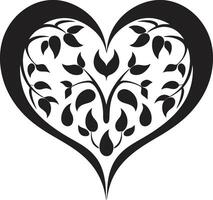 Chic Decorative Modern Black Graphic with Abstract Elements Abstract Love Symbol Stylish Black Graphic with Decorative Elements vector