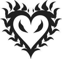 Graceful Abstract Heart Intriguing Black Graphic with Abstract Elements Chic Decorative Modern Black Graphic with Decorative Flourishes vector
