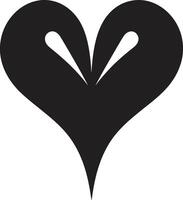 Sleek Heart Intriguing Black Graphic with Abstract Accents Graceful Abstract Heart Modern Black Graphic with Decorative Elements vector