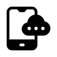 Cloud computing, mobile with cloud, icon of mobile cloud vector