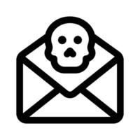 Cross sign on mail denoting icon of mail error, spam mail design vector