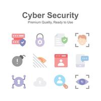 Cyber security icons, premium quality and ready to use vector