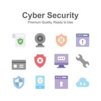 Visually perfect cyber security icons up for premium use vector